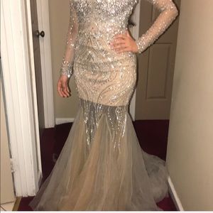 Gorgeous Beaded and Sequin Silver Dress